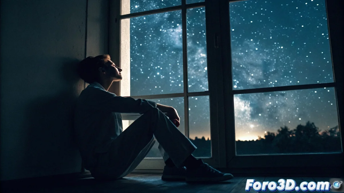 Persona meditando con visualización de redes neuronales activas en el cerebro, representando la introspección y conectividad cerebral