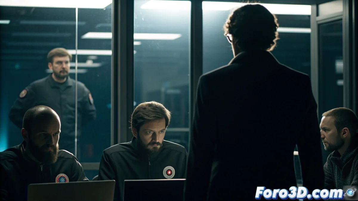 Manifestación de trabajadores de la industria de videojuegos frente a edificio corporativo con carteles de protesta sindical