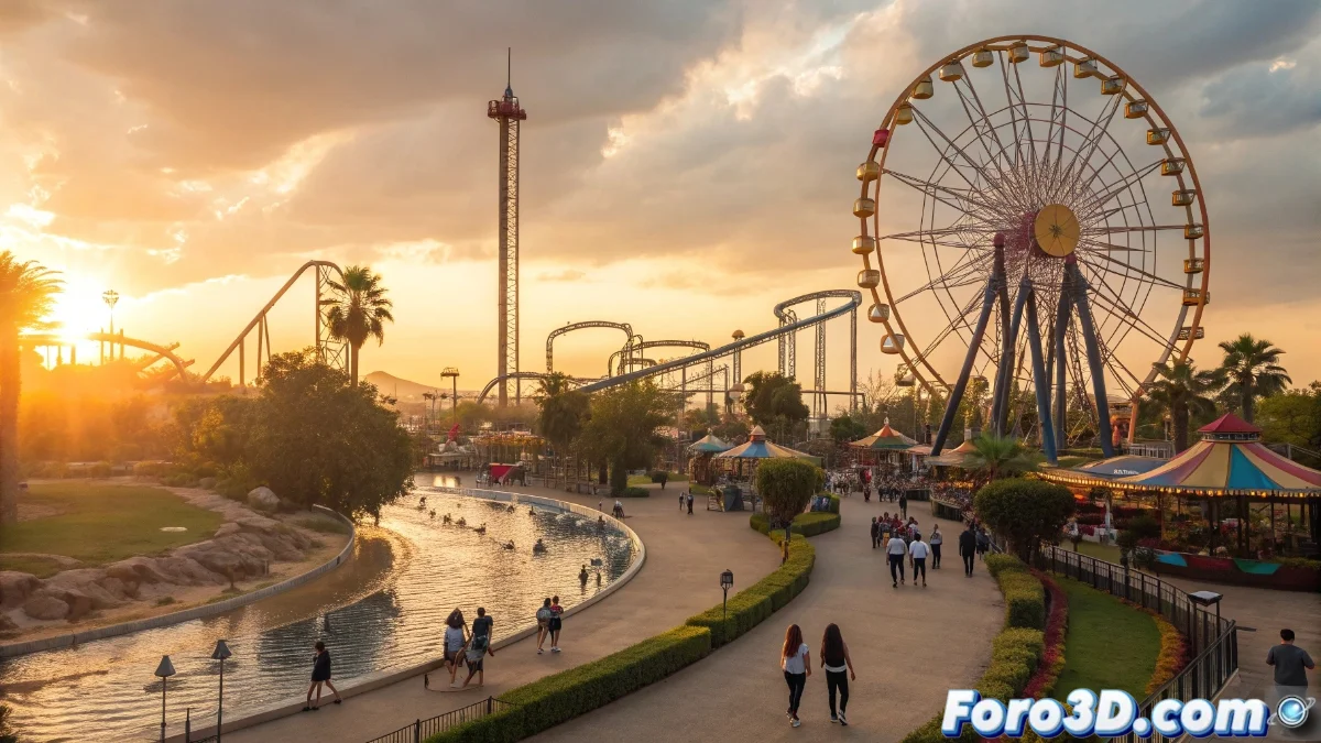 Carátula física de RollerCoaster Tycoon 3 Complete Edition mostrando montañas rusas y atracciones acuáticas con logos de PlayStation 5 y Nintendo Switch