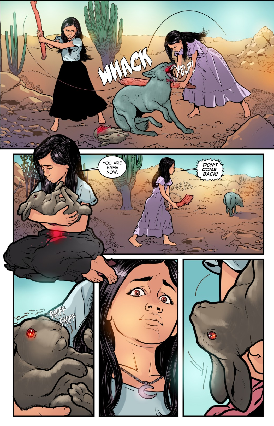 Portada del cómic Rosario Origins mostrando a las hermanas Griselda y Ximenia con elementos de magia tradicional y horror sobrenatural en estilo detallado.