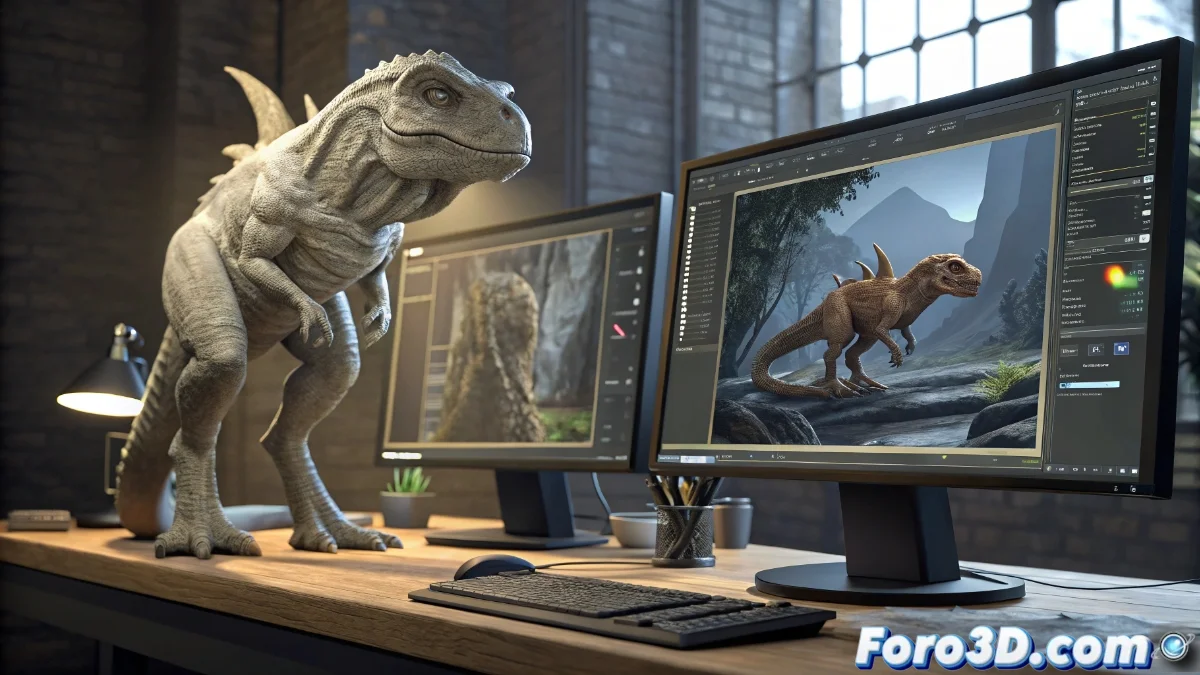 Comparativa visual entre interfaz de SculptGL y ZBrush mostrando herramientas de esculpido 3D