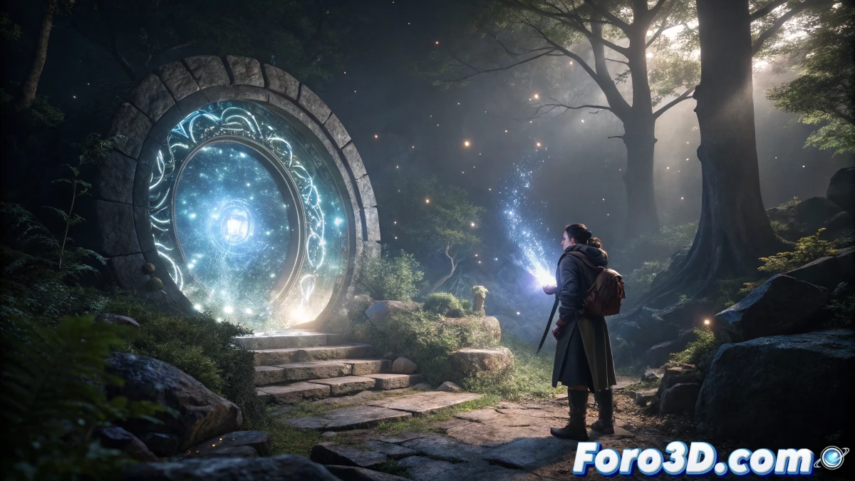 Imagen de un portal mágico en League of Legends, con efectos visuales detallados y un entorno oscuro y místico, creado por Sirhaian usando técnicas avanzadas de VFX.