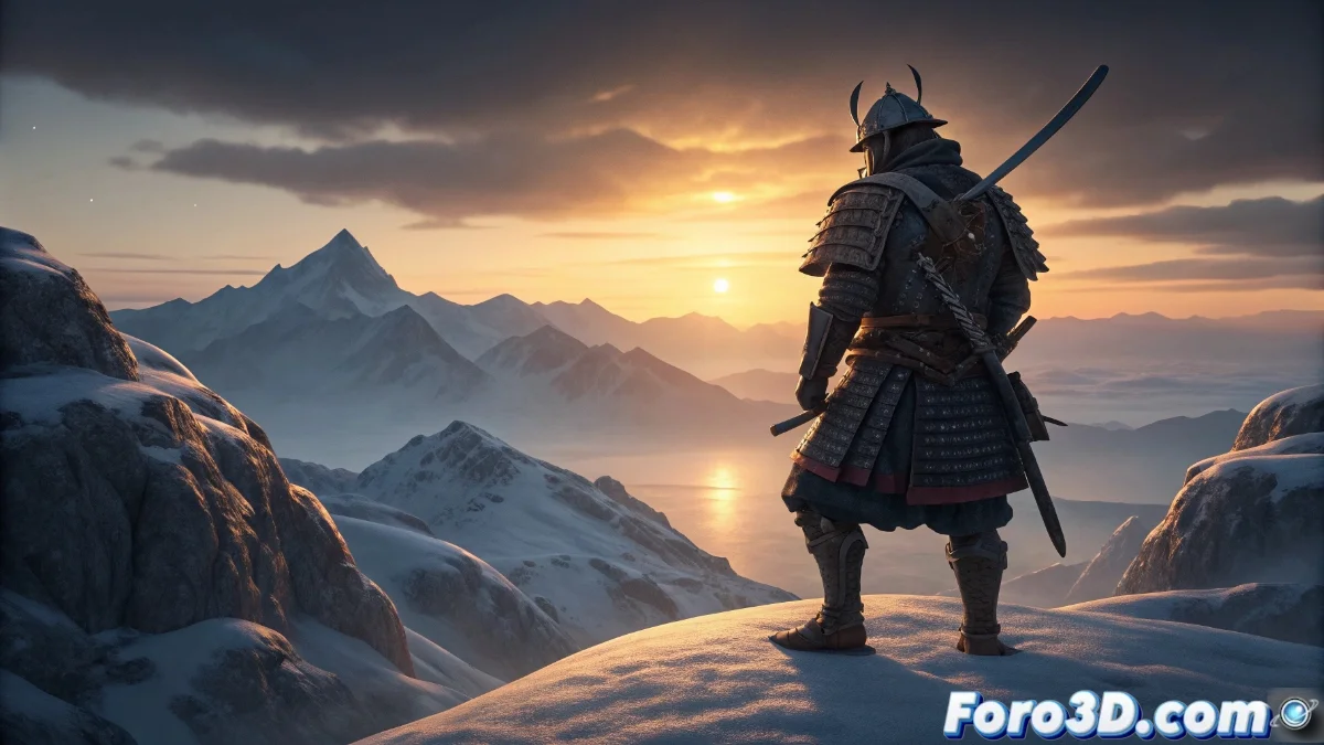 Render del motor de Sucker Punch mostrando paisajes naturales detallados y efectos climáticos dinámicos en Ghost of Yotei.