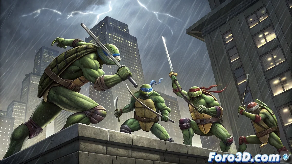 Portada de Teenage Mutant Ninja Turtles #13 mostrando a las tortugas en acción, con sello de 100.000 copias vendidas y gráfico de ventas ascendente.