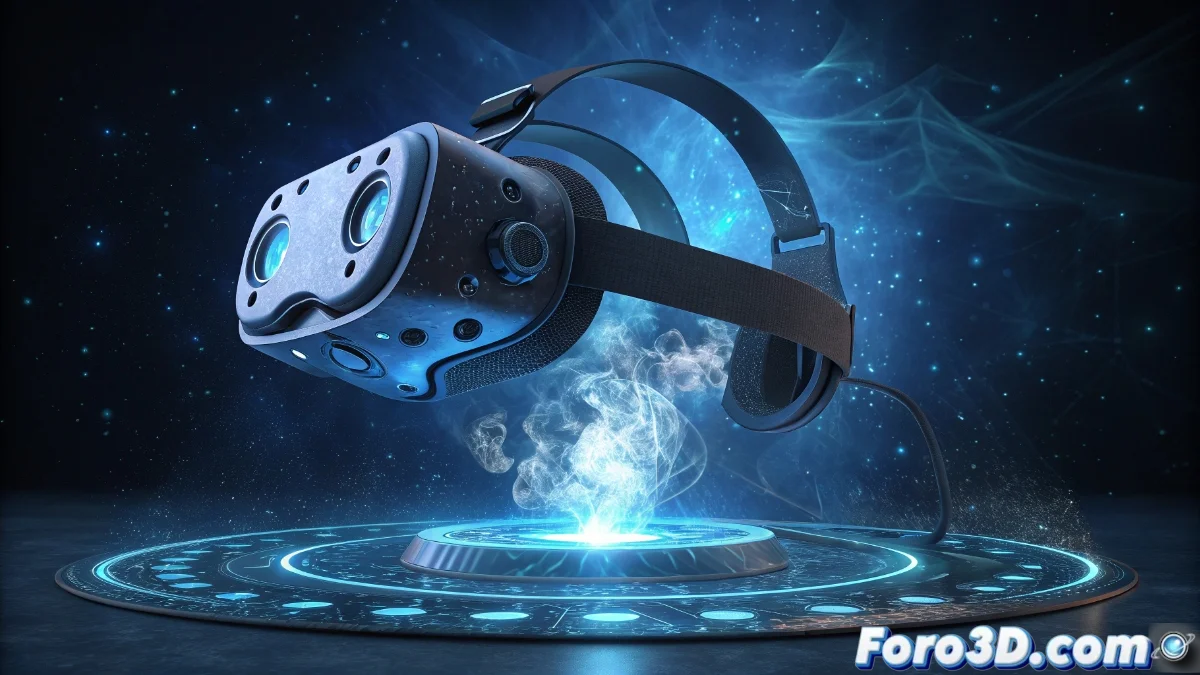 Comparativa visual entre el Valve Index y un dispositivo Meta Quest mostrando diferencias en diseño y conectividad, con iconos representando ecosistema abierto vs cerrado