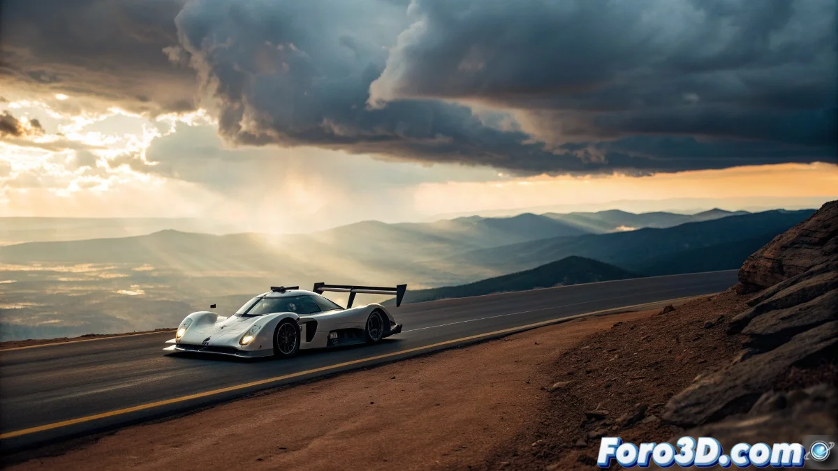 Prototipo Volkswagen ID.R compitiendo en subida de montaña Pikes Peak con tracción total eléctrica
