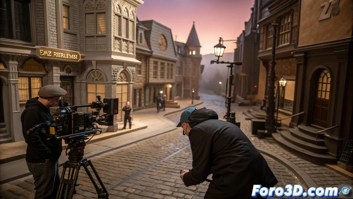 Animadores trabajando en las miniaturas de stop-motion para Miércoles Addams, mostrando el detalle artesanal de los personajes y sets.