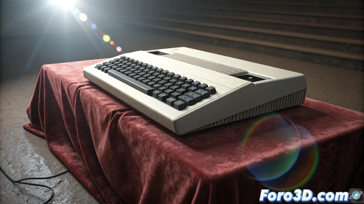 ZX Spectrum edición blanca sobre fondo gris claro mostrando su diseño retro-moderno, teclado de goma característico y conexiones HDMI y USB visibles