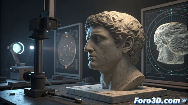 Autenticación forense de escultura romana mediante escaneo 3D