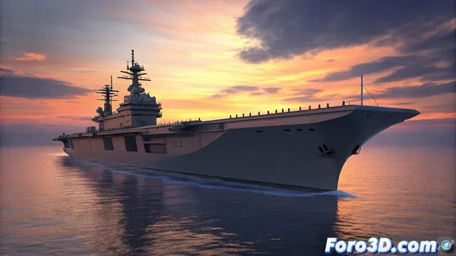 Modelar el destructor portahelicópteros Izumo de Japón