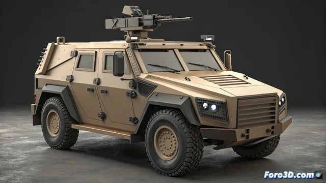 Modelar el vehículo blindado Otokar Cobra en 3D