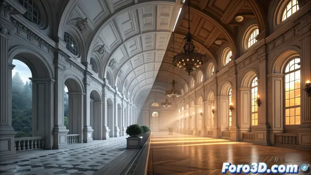 Comparar cómo iluminan Blender Cycles y 3ds Max con V-Ray o Corona