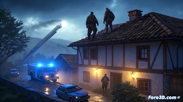 Dos ladrones quedan atrapados en un tejado y los bomberos los rescatan