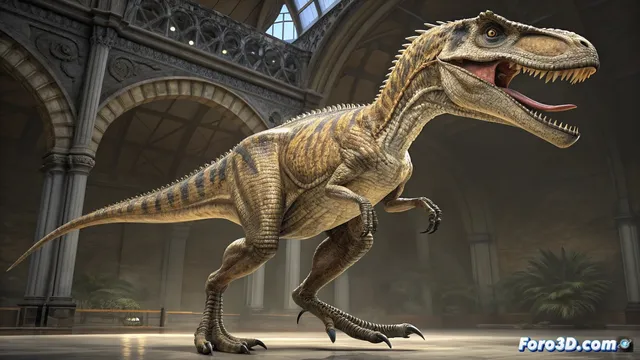 El museo de ciencias Tellus exhibe una réplica detallada de un depredador de dinosaurio
