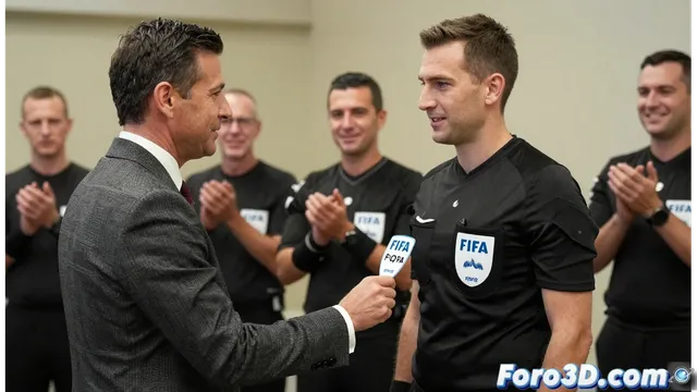 El presidente de la RFEF entrega las escarapelas FIFA a árbitros nacionales