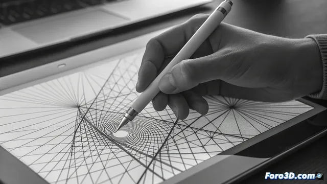 El tramado cruzado digital define formas y valores tonales