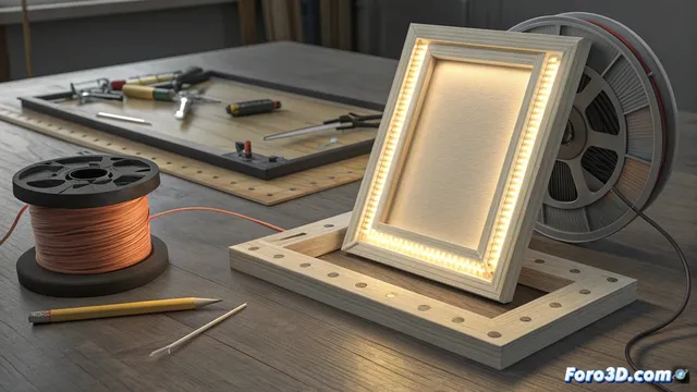 Imprimir marcos de cuadro con iluminación integrada