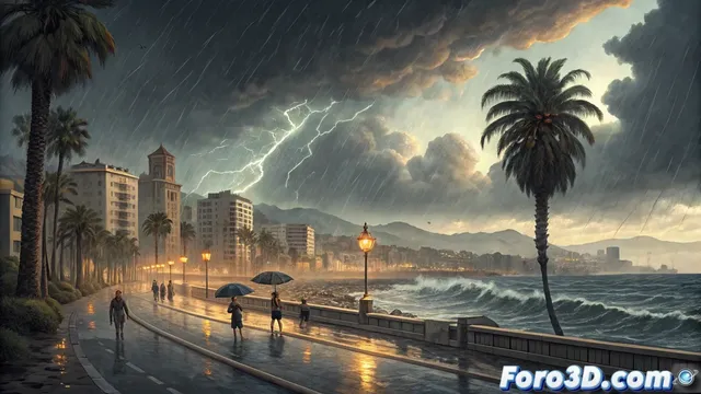 La borrasca Emilia activa avisos por lluvias y viento en Málaga