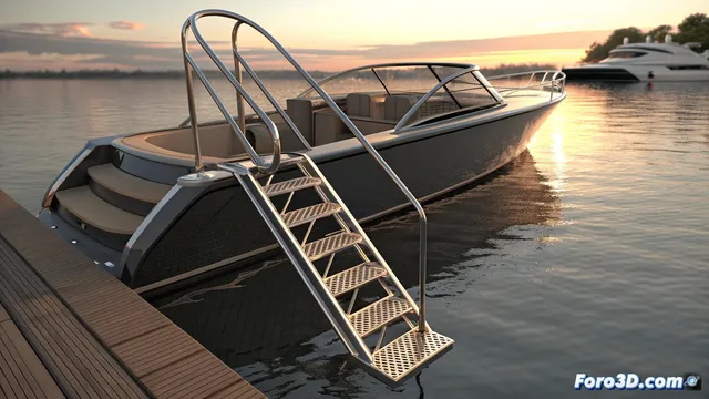 La náutica de lujo integra una escalera de baño impresa en 3D para la lancha Mona