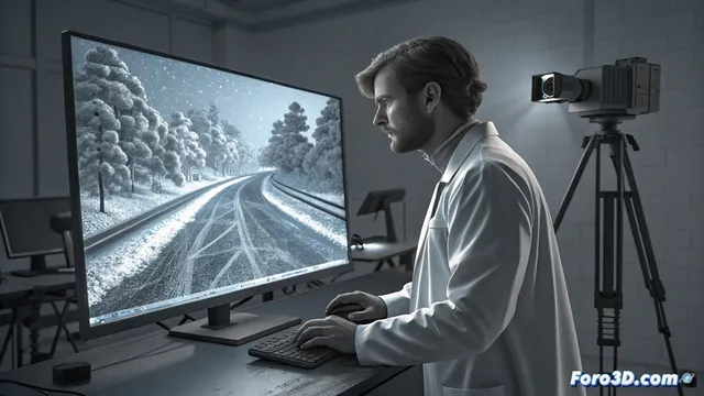 La simulación forense recrea placas de hielo negro en accidentes