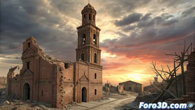 La torre inacabada de San Martín en Belchite