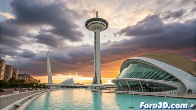 La torre inacabada de Calatrava en la Ciudad de las Artes y las Ciencias