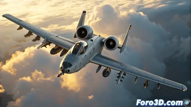 El A-10 Thunderbolt II: Características y modelado 3D