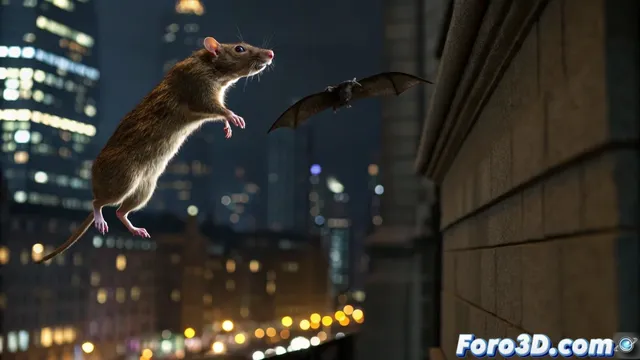 Ratas urbanas cazan murciélagos en pleno vuelo