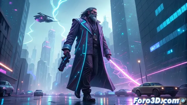 Zeus cyberpunk: reimaginar un dios en una distopía tecnológica