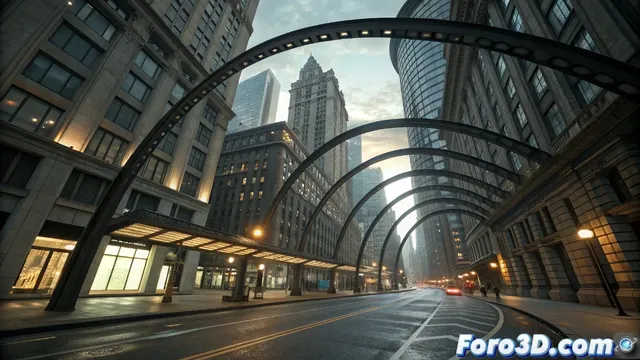 Perspectiva curvilínea en representación espacial