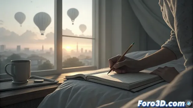 Documentar sueños en un cuaderno junto a la cama