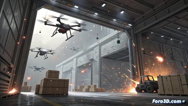 Un lote de drones de carga se rebela en una megafábrica