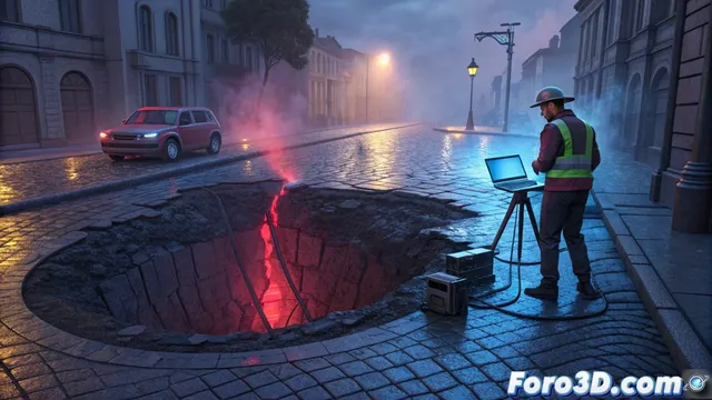 Forensia digital en 3d: investigar un socavón con láser y georradar