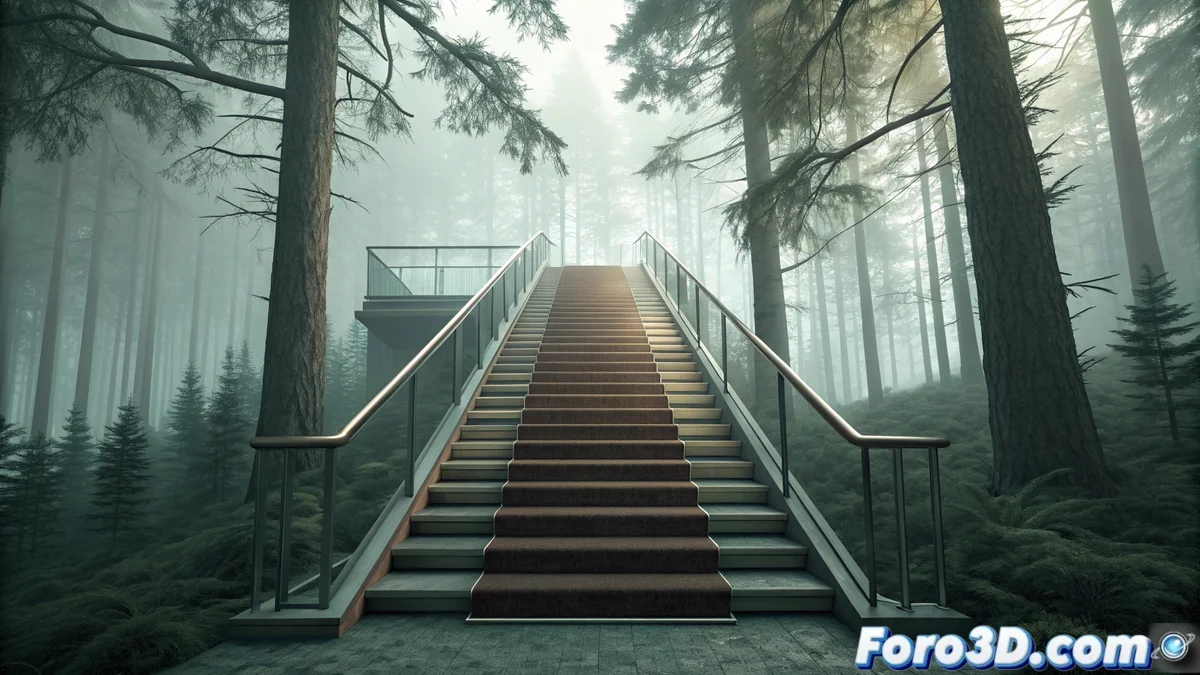 Creating a Mysterious Staircase in the Forest with Blender