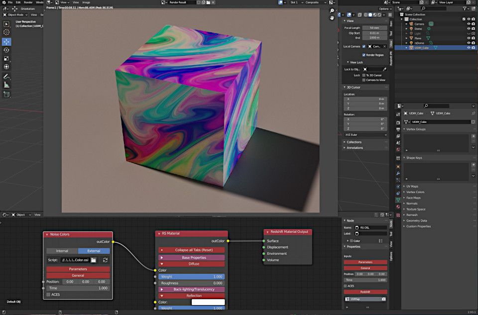 Soporte para sombreadores OSL y texturas en Blender