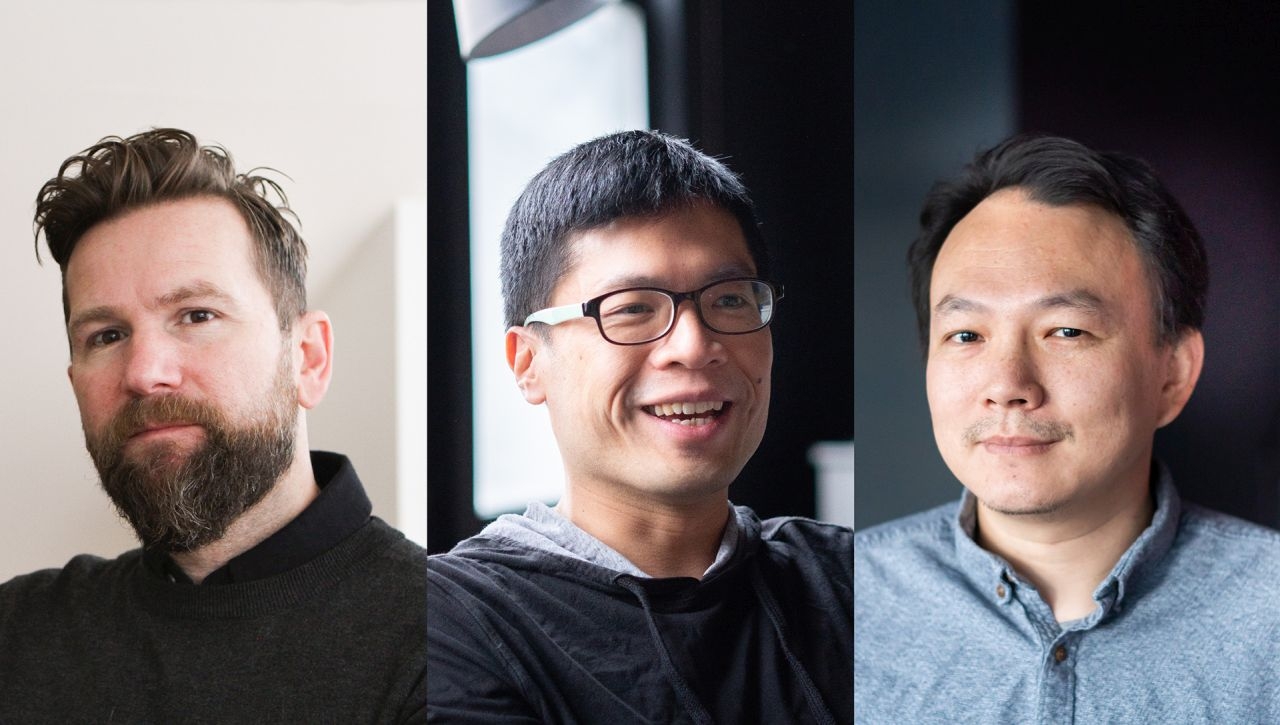 De izquierda a derecha: Matt Greenwood, Jonathan Lee y Weichieh Yu.