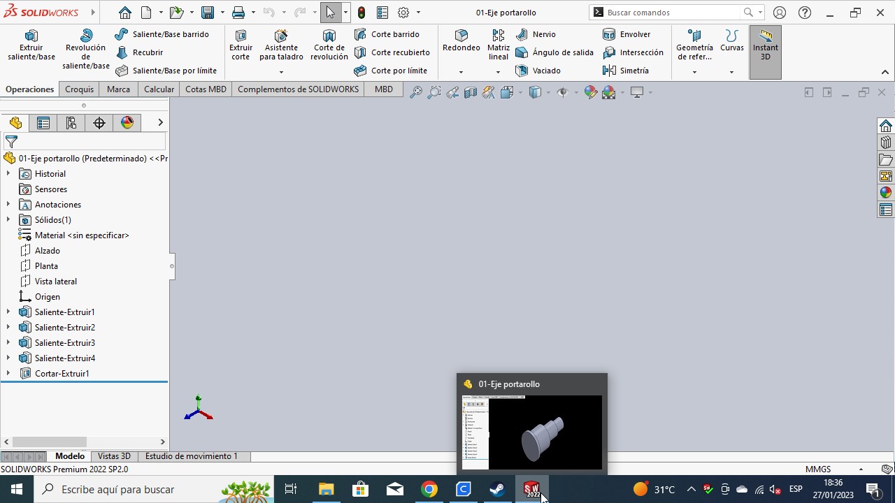 Clic en la imagen para ver su versión completa. 

Nombre: SOLIDWORKS Premium 2022 SP2.0 - [01-Eje portarollo].jpg 
Visitas: 566 
Tamaño: 119.4 KB 
ID: 244659